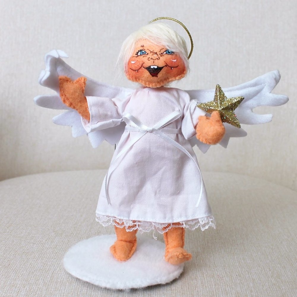 2017 Annalee 6" Angel Kid Holding Gold Star Christmas Doll NWT